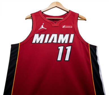 View full screen - View 1 of Lot 164. Jaime Jaquez Jr. 'NBA Playoffs Debut' Miami Heat 2024 NBA Playoffs Eastern Conference Round 1 Game Worn Statement Edition Jersey | Game 1.