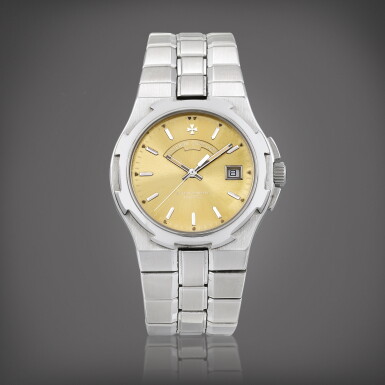 View full screen - View 1 of Lot 8774. Overseas, Reference 72040 | A stainless steel bracelet watch with date, Circa 1997 | 江詩丹頓 | Overseas 型號72040 | 精鋼鏈帶腕錶,備日期顯示,約1997年製.