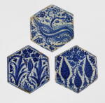 Three Mamluk Hexagonal Pottery Tiles, Syria, Mid-15th Century