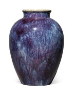 A FLAMBE-GLAZED OVOID VASE, QING DYNASTY, 19TH CENTURY