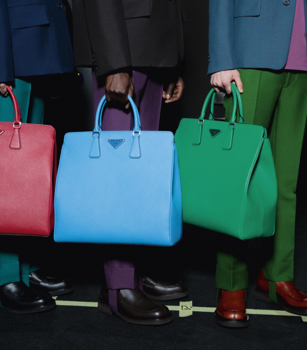 View full screen - View 1 of Lot 58. PRADA | TWO SAFFIANO LEATHER GALLERIA TOTE BAGS IN BLUE AND IN GREEN UNIQUE COLORS NOT IN THE STORES.