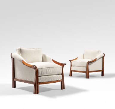 View full screen - View 1 of Lot 55. Paire de fauteuils .