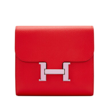 View full screen - View 1 of Lot 33. Rouge de Coeur Epsom Constance Short Wallet Mauve Sylvestre Enamel Hardware, 2019.