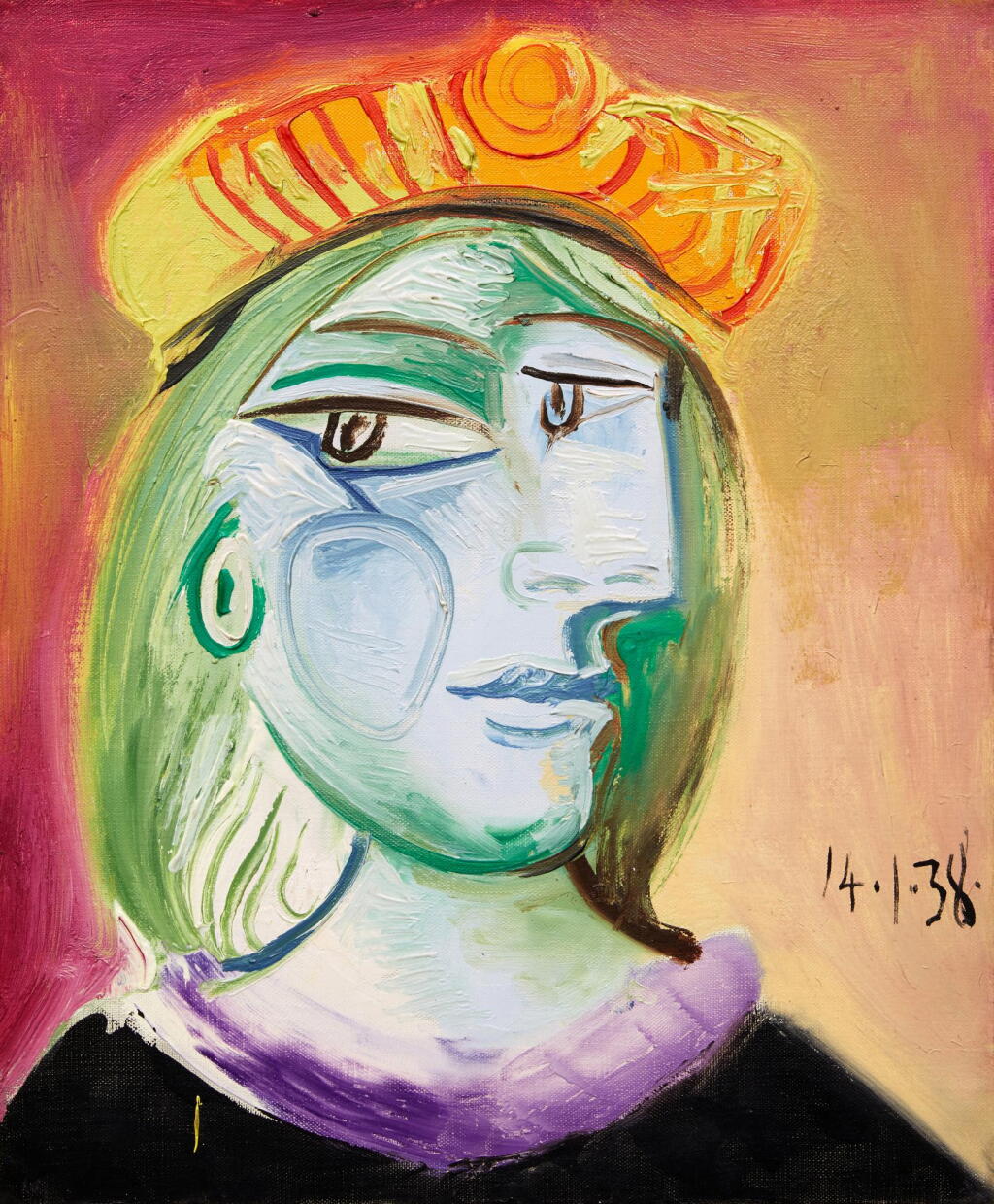 View full screen - View 1 of Lot 11. Femme au béret rouge-orange.
