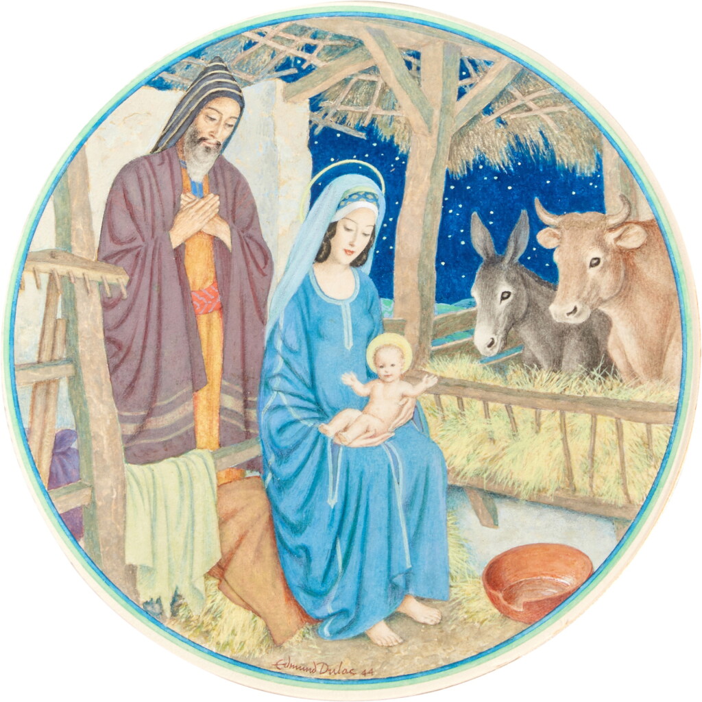 View full screen - View 1 of Lot 272. Edmund Dulac | The Nativity and study for The Nativity, 1944, signed by the artist.