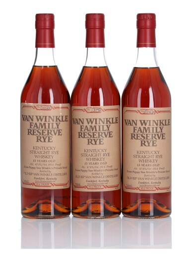 View full screen - View 1 of Lot 113. Van Winkle 13 Year Old Family Reserve Rye 95.6 Proof NV (3 Bottles 75cl).