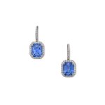 Pair of Sapphire and Diamond Earrings