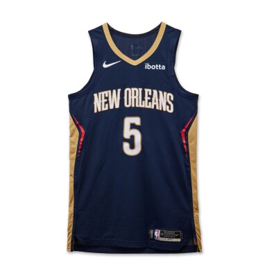 View full screen - View 1 of Lot 157. Herbert Jones New Orleans Pelicans 2024 NBA Playoffs Western Conference Round 1 Game Worn Icon Edition Jersey | Game 1.