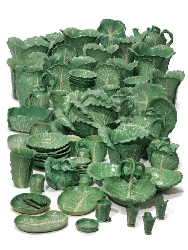 View full screen - View 1 of Lot 202. AN EXTENSIVE DODIE THAYER POTTERY LETTUCE WARE PART-SERVICE, MODERN.