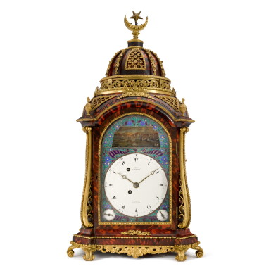 View full screen - View 1 of Lot 101. A large George III gilt-mounted turtleshell quarter striking musical automaton table clock for the Turkish market, Markwick Markham, Borrell, London, circa 1790.