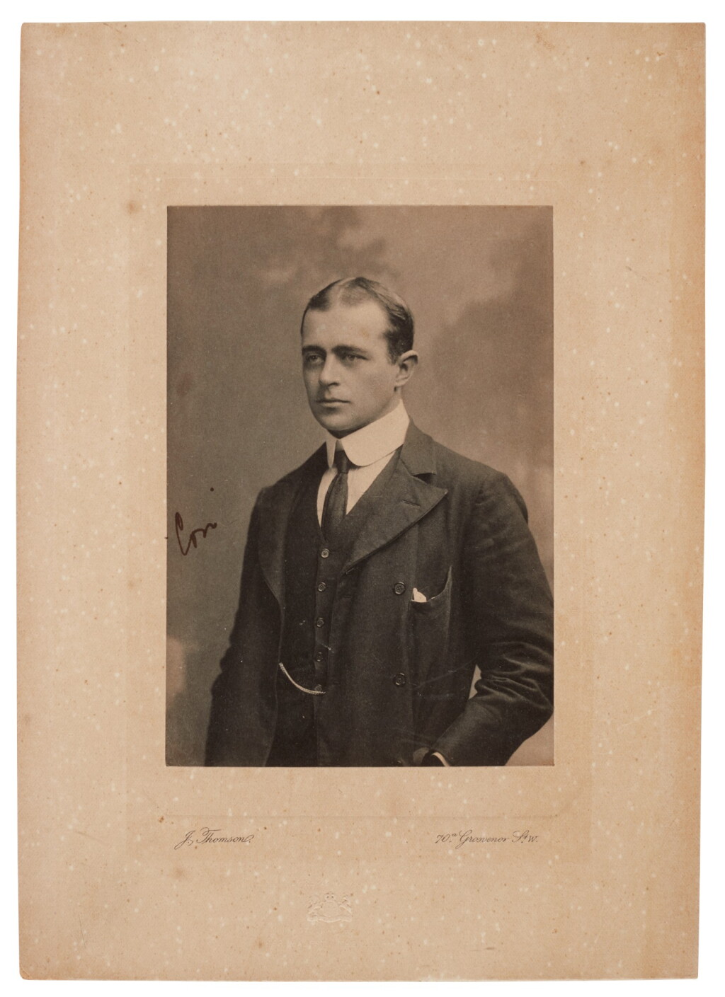 View full screen - View 1 of Lot 176. Robert Falcon Scott—John Thomson | Signed photograph of Scott, c. 1900.