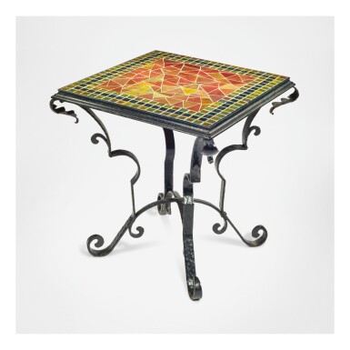 View full screen - View 1 of Lot 51. STEUBEN GLASS WORKS | "AURENE" MOSAIC TABLE, MODEL NO. 6722.