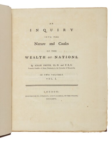 View full screen - View 1 of Lot 112. Smith, Adam | "... led by an invisible hand...".