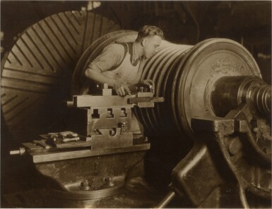 View full screen - View 1 of Lot 9. 'At Work on the Core of a Turbine, General Electric Co.'.