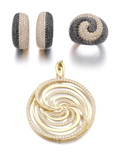 View full screen - View 1 of Lot 138. COLLECTION OF GOLD AND DIAMOND JEWELS.