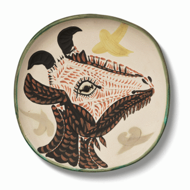 View full screen - View 1 of Lot 19. Tête de chèvre de profil (Alain Ramié 155).