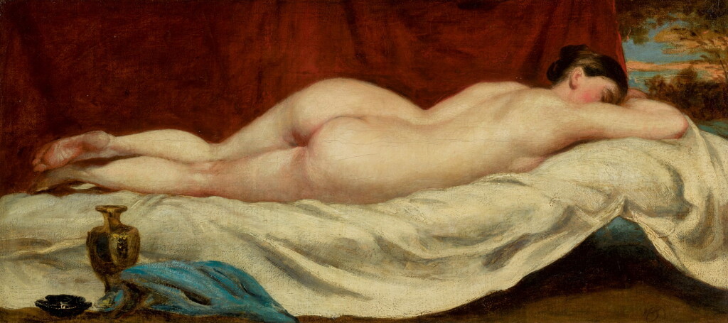 View full screen - View 1 of Lot 97. WILLIAM ETTY, R.A. | Sleeping female nude.