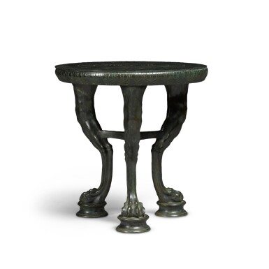 View full screen - View 1 of Lot 146. An Italian patinated bronze tripod table, possibly cast by Fonderia Chiurazzi, circa 1900.
