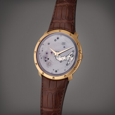 View full screen - View 1 of Lot 142. Reference OR RS TSP 2388 LV1 Time Space | A pink gold skeletonized wristwatch, Circa 2011.