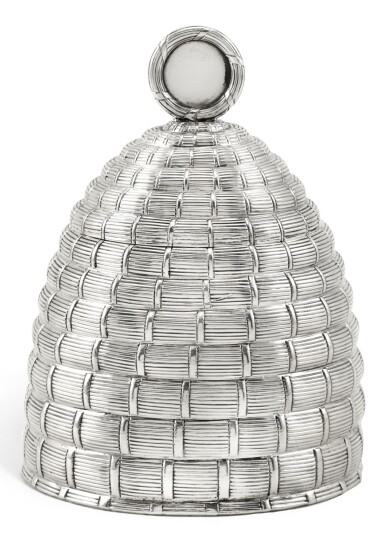 View full screen - View 1 of Lot 136. A GEORGE III SILVER HONEY POT, HOBBS & TAYLOR, LONDON, 1797.