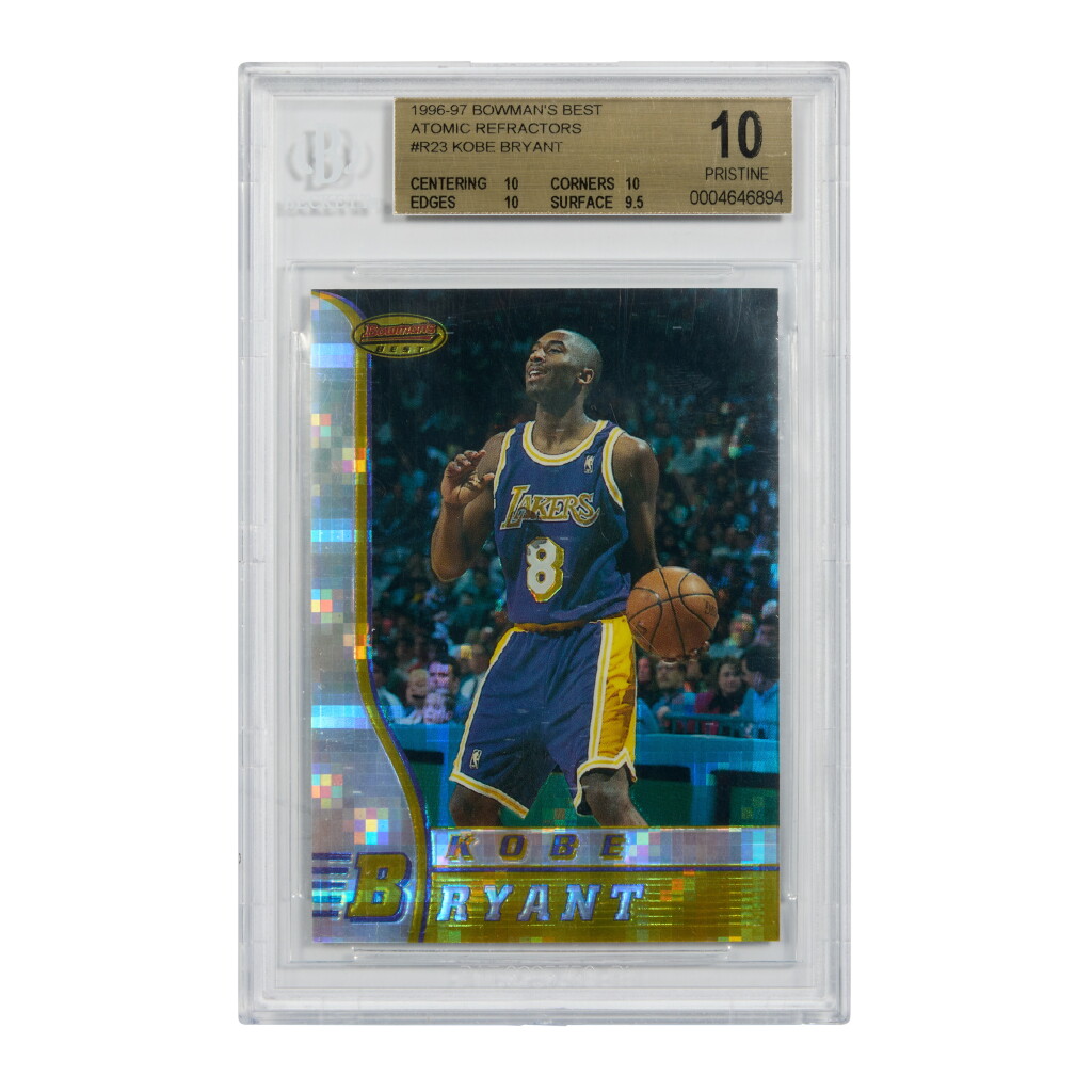 View full screen - View 1 of Lot 19. Kobe Bryant Los Angeles Lakers 1996-97 Bowman’s Best Atomic Refractors #R23 BGS 10 Pristine | Rookie Card.