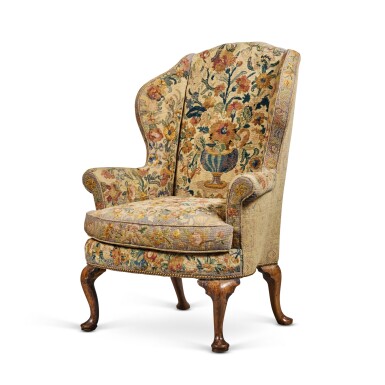 View full screen - View 1 of Lot 133. A George I Walnut Wing Armchair, Circa 1720.