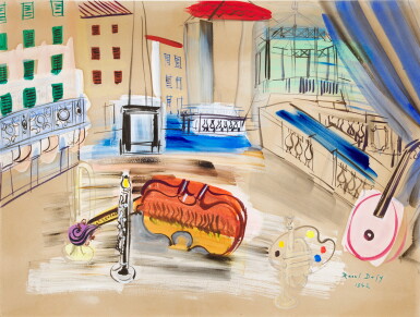 View full screen - View 1 of Lot 139. La place d'Hyères aux instruments de musique.