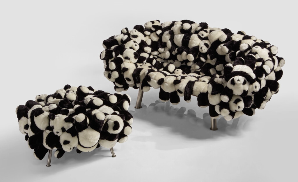 Voir en plein écran - Voir 1 du lot 342. FERNANDO CAMPANA AND HUMBERTO CAMPANA | "PANDA" SOFA AND PUFF.