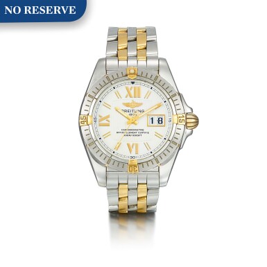 View full screen - View 1 of Lot 8266. BREITLING | COCKPIT, REFERENCE B49350 A YELLOW GOLD AND STAINLESS STEEL WRISTWATCH WITH DATE AND BRACELET, CIRCA 2008.