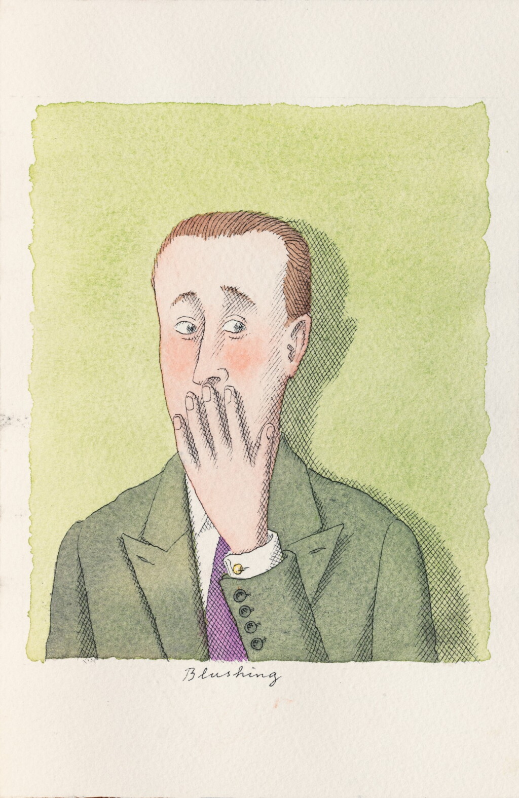 View full screen - View 1 of Lot 321. Un homme rougissant, la main devant la bouche.