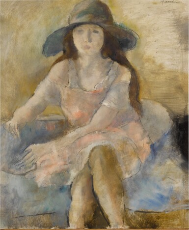 View full screen - View 1 of Lot 404. Jeune fille en rose.