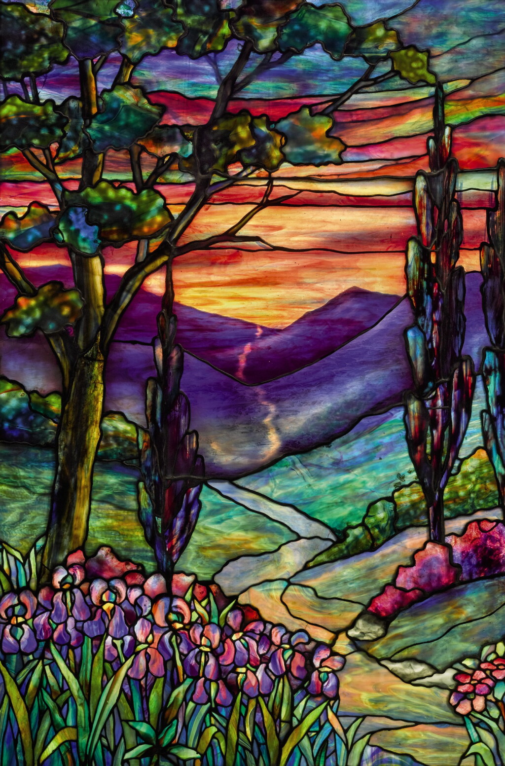 View full screen - View 1 of Lot 419. TIFFANY STUDIOS | "RIVER OF LIFE" WINDOW.