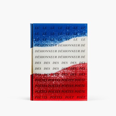 View full screen - View 1 of Lot 122. Le Déshonneur des poètes. 1945. Reliure de Bichon aux couleurs du drapeau français. Édition originale. Un des 20 exemplaires sur vélin pur fil. De la bibliothèque Filipacchi. .