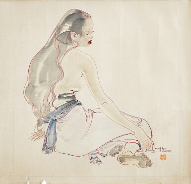 View full screen - View 1 of Lot 6212. Lee Man Fong 李曼峰 | Balinese lady 峇里女子.