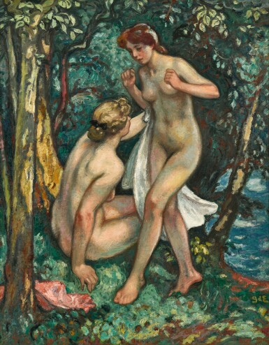 View full screen - View 1 of Lot 1027. Georges d' Espagnat 喬治 · 德 · 埃斯帕尼亞特 | Les deux baigneuses 兩位浴者.