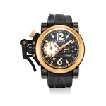 GRAHAM | CHRONOFIGHTER OVERSIZE, 2OVBZ.B10A.K10B, A LIMITED EDITION PINK GOLD AND PVD-COATED STAINLESS STEEL CHRONOGRAPH WRISTWATCH WITH DATE, CIRCA 2008