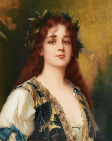 View full screen - View 1 of Lot 419. A Berlin (K.P.M.) Rectangular Plaque, 'Clementine', Late 19th Century.