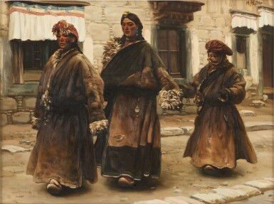 View full screen - View 1 of Lot 1045. Chen Danqing 陳丹青 | Tibetan Village 藏族村寨.