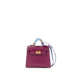 Anémone Tadelakt Micro Mini Kelly Twilly Bag Charm Gold Hardware, 2022