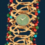 Reference 5029 1 | A yellow gold and stone-set bracelet watch with hydrogrossular garnet dial | Circa 1975