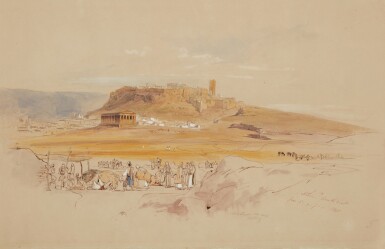 View full screen - View 1 of Lot 65. View of the Acropolis and the temple of Hephaistos, Athens.