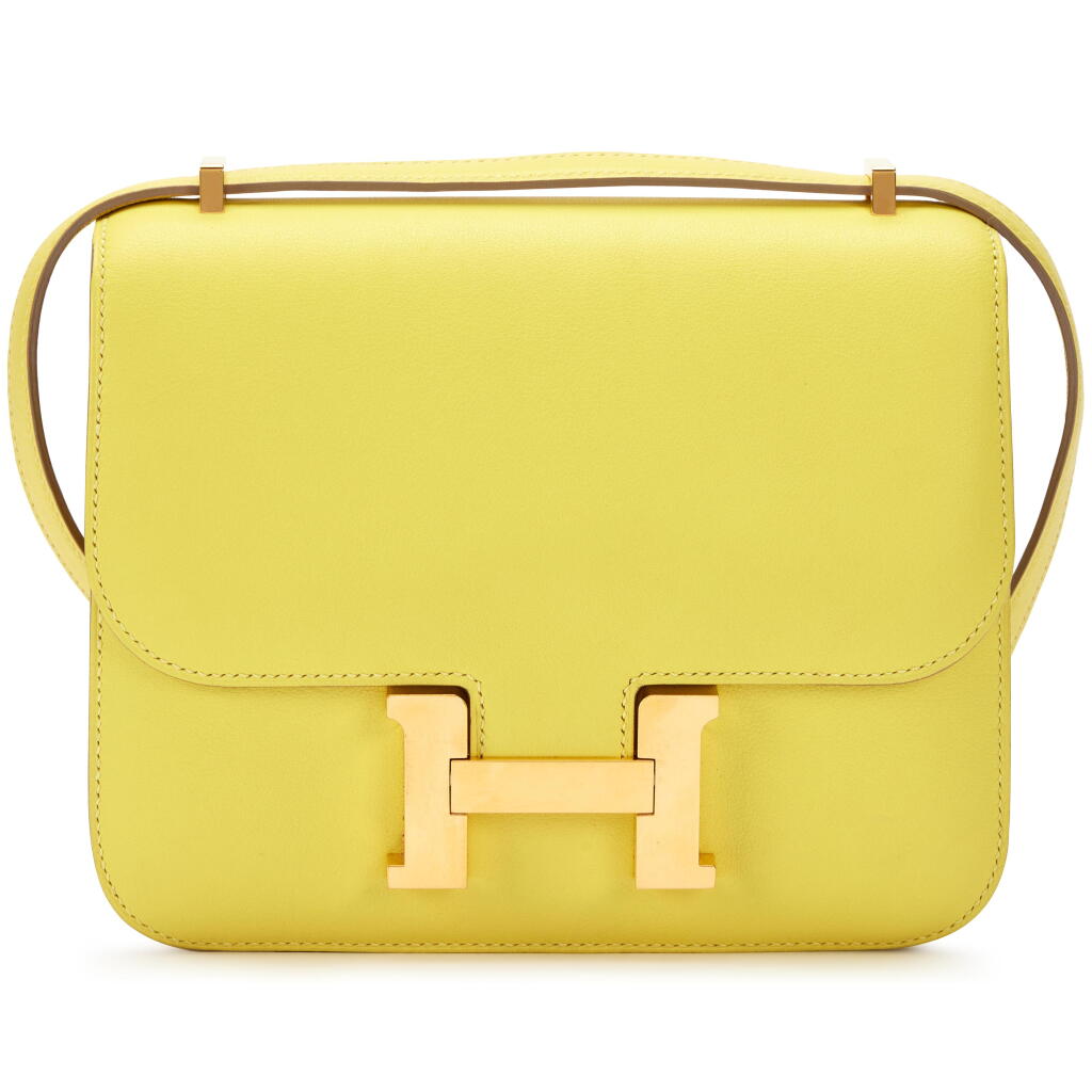 View full screen - View 1 of Lot 195. Lime Swift Mini Constance 18 Gold Hardware, 2019.