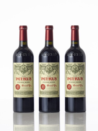 View full screen - View 1 of Lot 6025. Petrus 2006 (3 BT).
