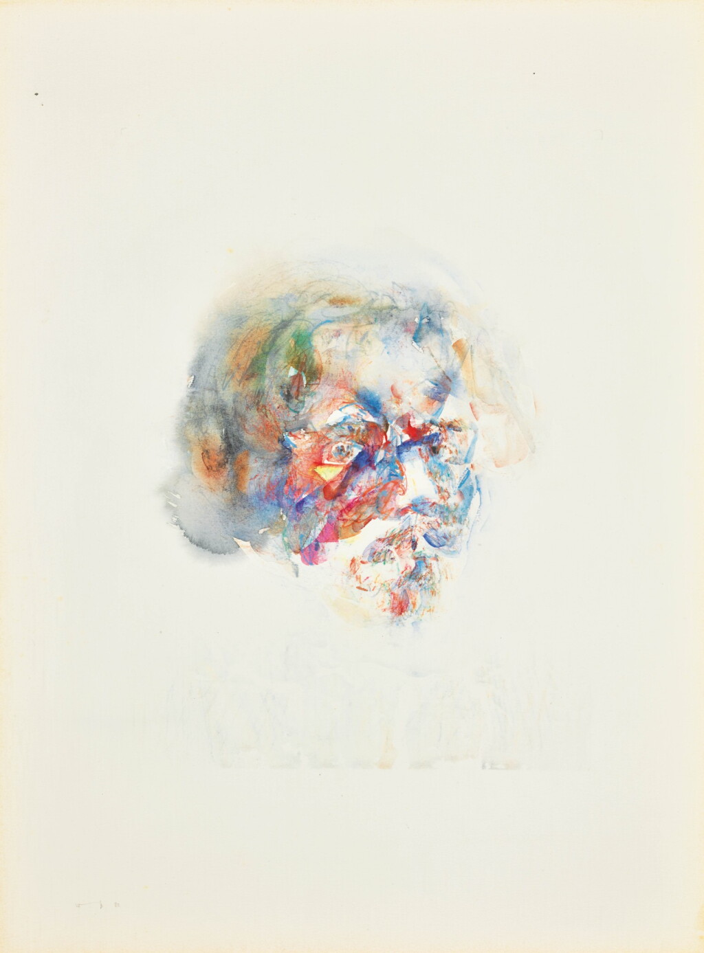 View full screen - View 1 of Lot 92. LOUIS LE BROCQUY, R.H.A. | STUDY TOWARDS AN IMAGE OF DELACROIX.