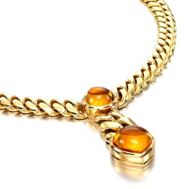 View full screen - View 1 of Lot 10. Citrine necklace, 1970s.