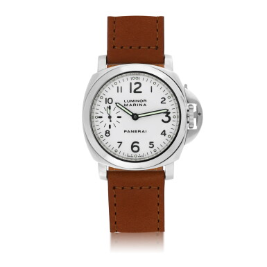 View full screen - View 1 of Lot 105. PANERAI | REF PAM 0003, A STAINLESS STEEL CUSHION-SHAPED WRISTWATCH CIRCA 2010.