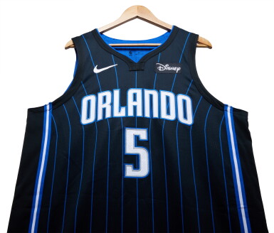 View full screen - View 1 of Lot 146. Paolo Banchero 'NBA Playoff Debut' Orlando Magic 2024 NBA Playoffs Eastern Conference Round 1 Game Worn Icon Edition Jersey | Game 1 & 2 | Matched to 2 Games .