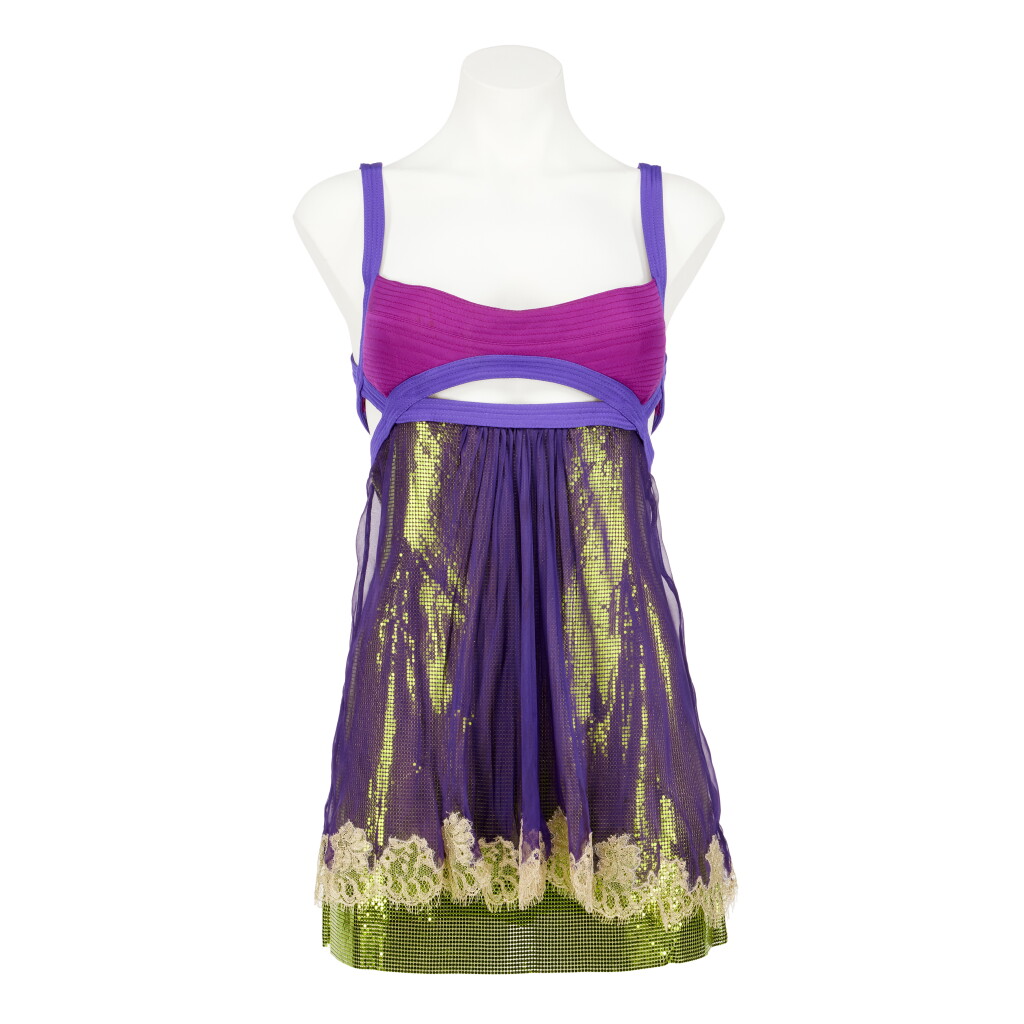 全萤幕检视 - 查看32Paris Hilton worn Donatella Versace Micro-mini Dress, Spring-Summer 2003的1