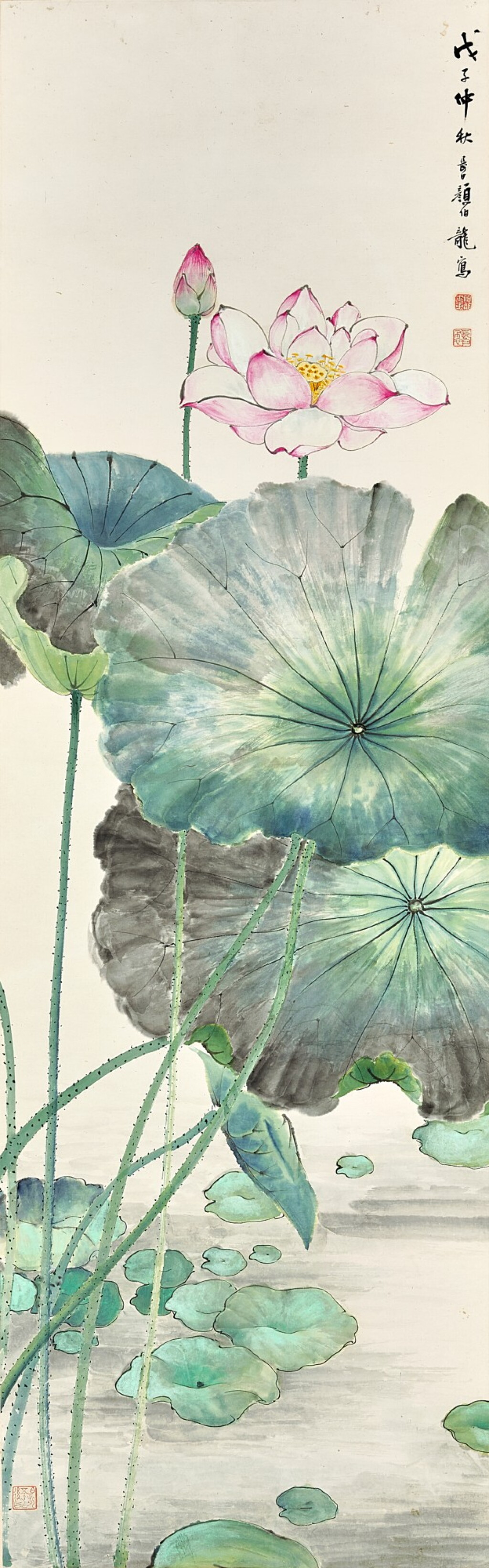 View full screen - View 1 of Lot 3059. 顏伯龍 Yan Bolong | 荷塘香溢 Lotus in the Pond.