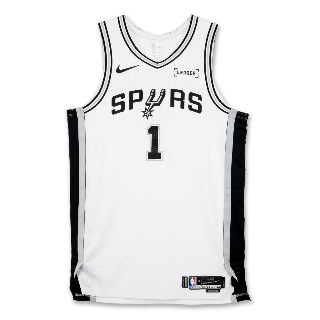 View full screen - View 1 of Lot 1. Victor Wembanyama San Antonio Spurs 2025-2026 Game Worn Association Edition Jersey | 5 Blocks.